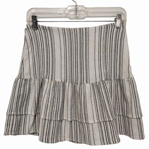 Bebe - High Rise Striped Ruffle Tiered Skirt